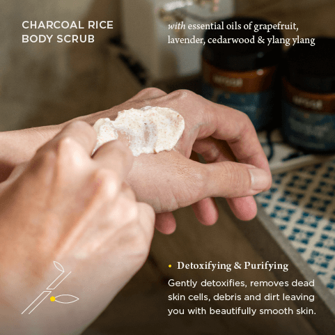 Charcoal Rice Natural Body Scrub ingredients and benefits