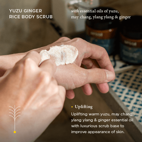 Yuzu Ginger Rice Natural Body Scrub ingredients and benefits